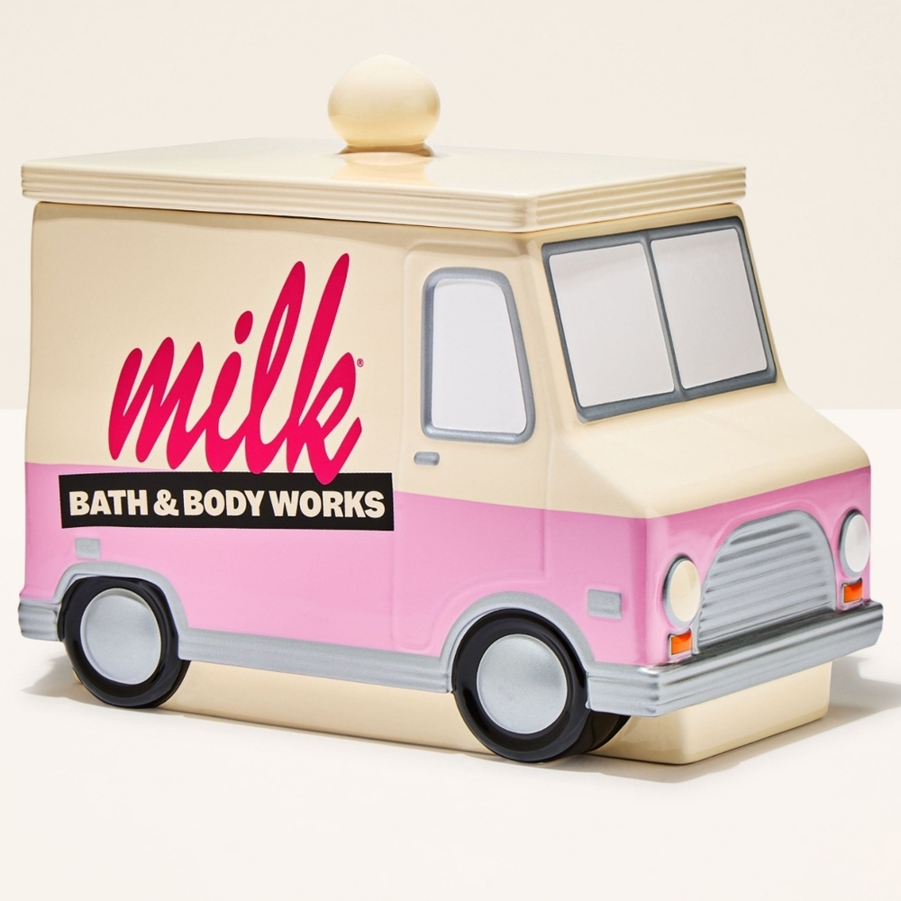 Bath & Body Works Ceramic Milk Bar Truck Large Cookie Jar NEW in Box Rare
